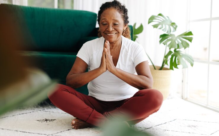 Mature woman yoga