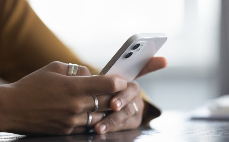 Black Woman with Cell Phone